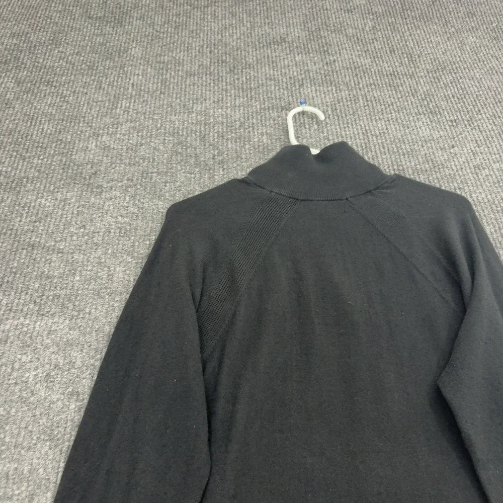 Banana Republic Sweater Mens M Black Cotton Cashmere Quarter Zip Classic